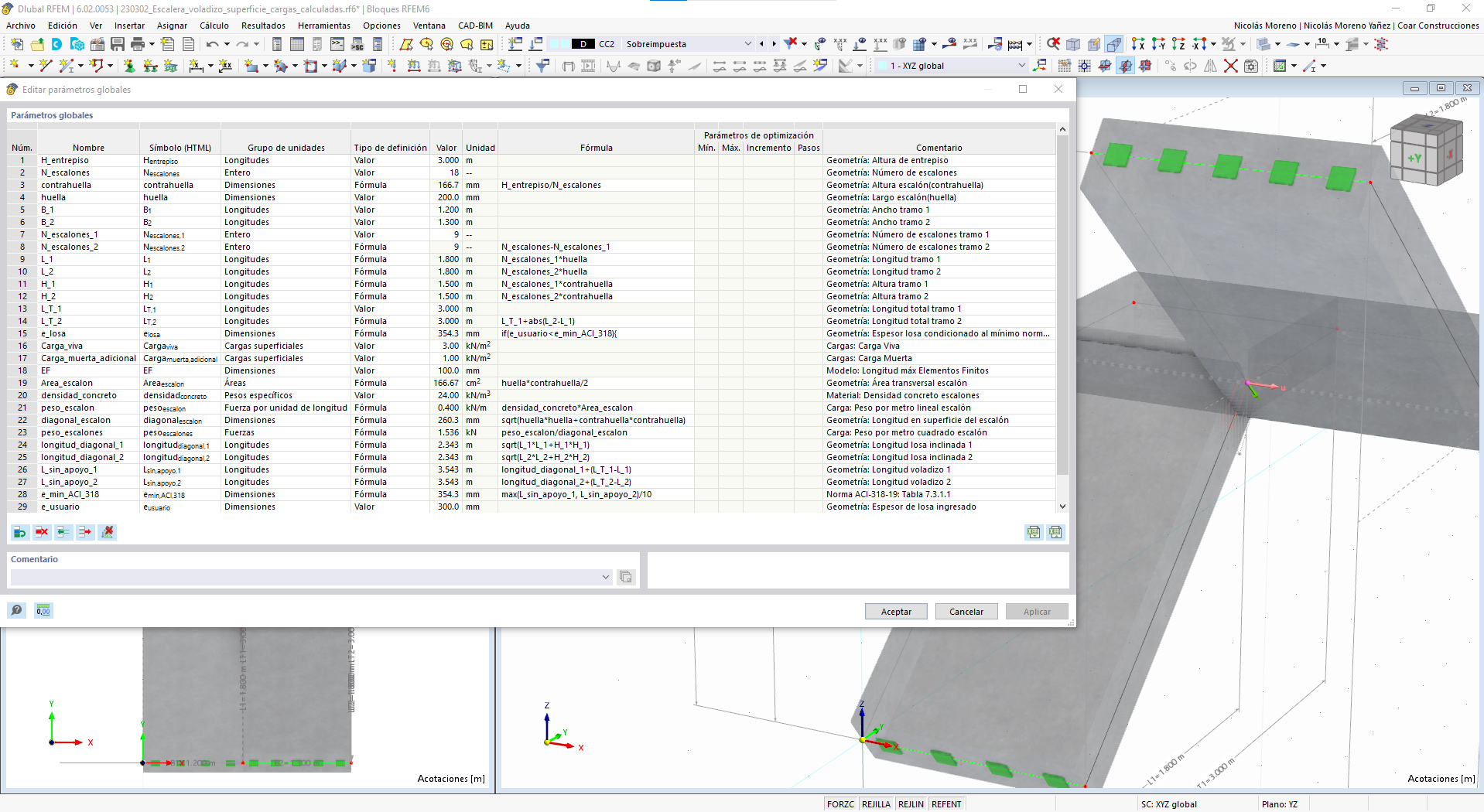 Escalera en voladizo tipo superficie con cargas calculadas automáticamente – VERSION RFEM6.02.0053 - Image 2