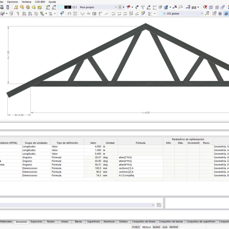Cabriada – Realizado con RFEM 6.03.01