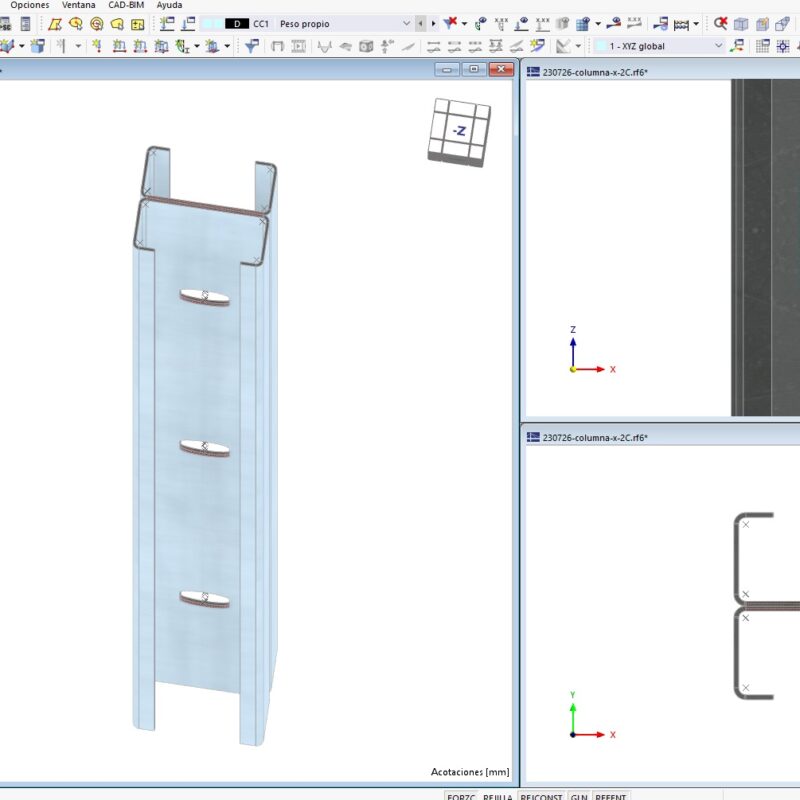 Columna armada 2 PGC – Realizado con RFEM 6.03.02