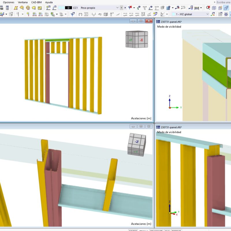 Panel portante Steel Framing – Realizado con RFEM 6.03.03