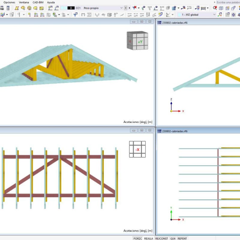 Estructura de cubierta en Steel Framing – Realizado con RFEM 6.03.05