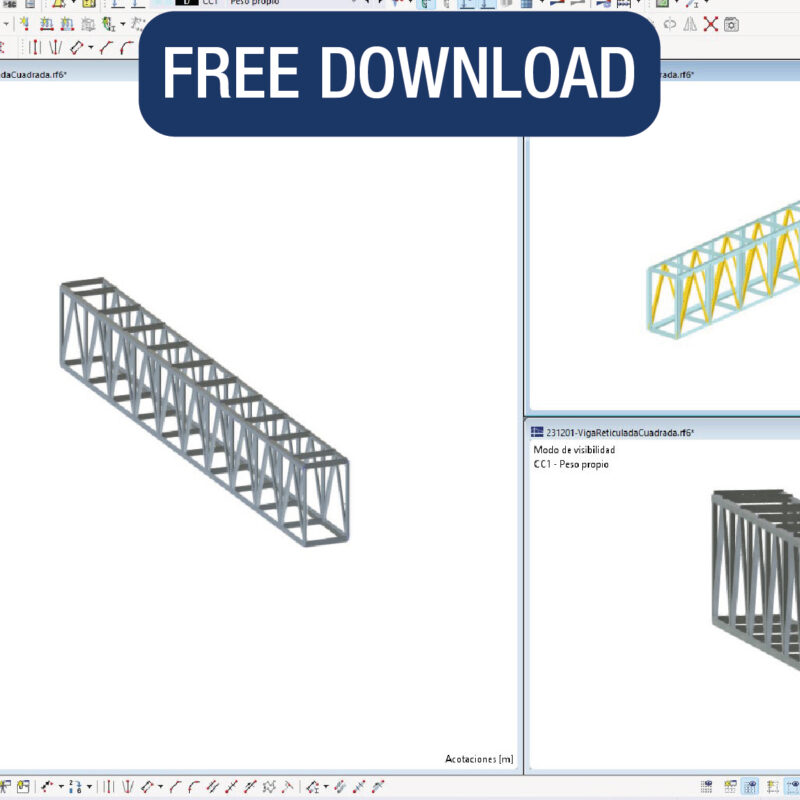 Viga reticulada cuadrada – Realizado con RFEM 6.04.09