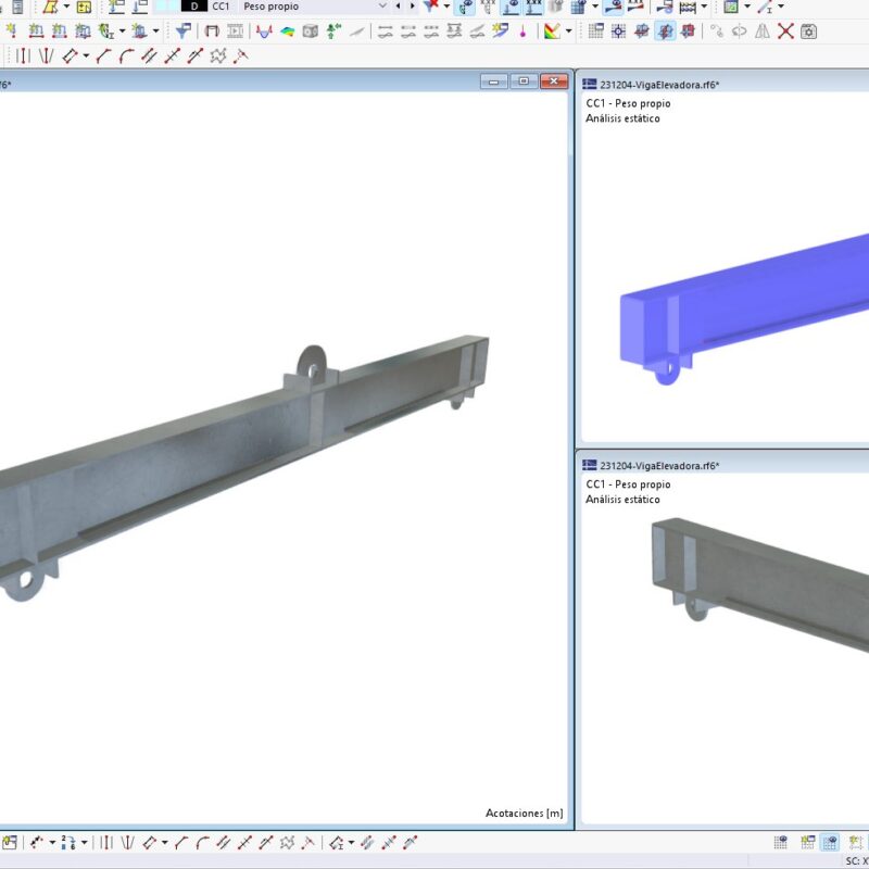 Viga elevadora simple – Realizado con RFEM 6.04.09