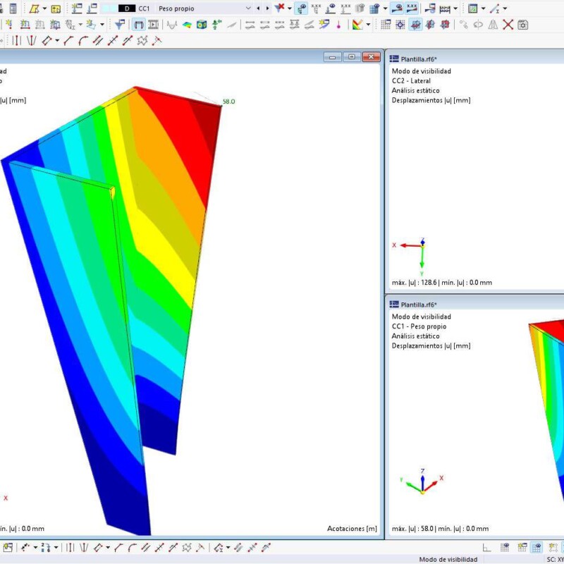 Núcleo de hormigón – Realizado con RFEM 6.04.12