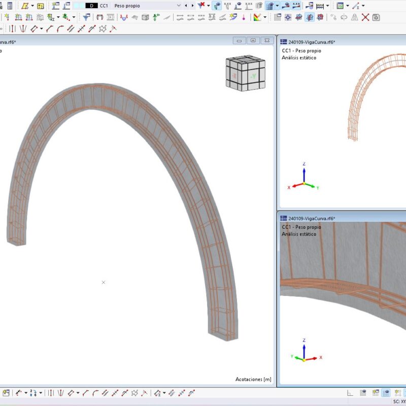 Viga en arco de hormigón – Realizado con RFEM 6.05.01