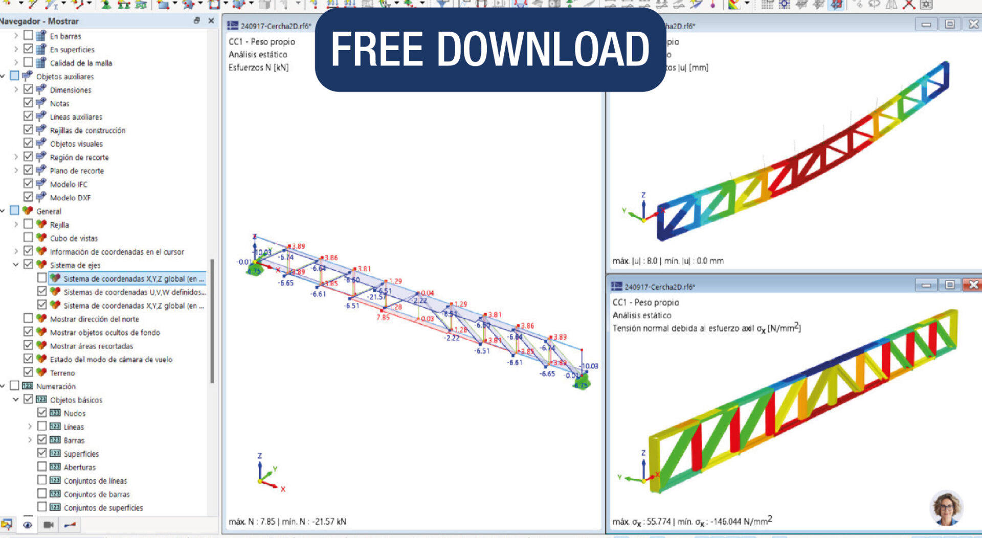 Cercha 2D – Realizado con RFEM 6.07.0012