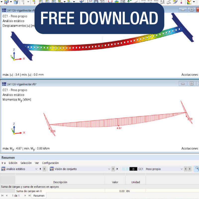 Viga alveolar – Realizado con RFEM 6.08.0008