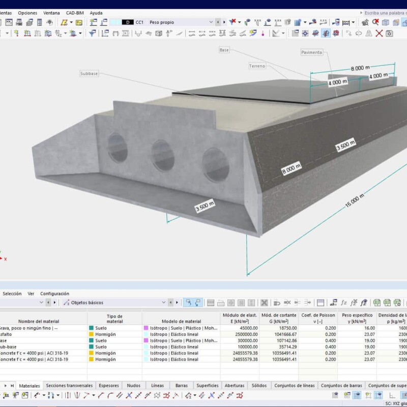 Alcantarilla de 3 tubos – Realizado con RFEM 6.12.0001