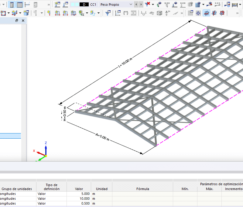 Cubierta metálica – Realizado con RFEM 6.13.0005