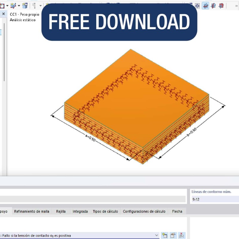 Placa multicapa parametrica – Realizado con RFEM 6.13.0005
